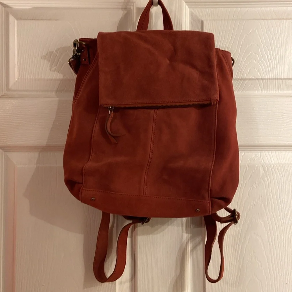 Free People Camilla Convertible Suede Red Leather Backpack